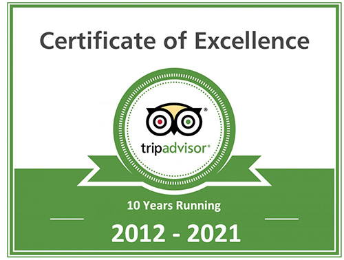 TRIPADVISOR 5 STARS SINCE 2011